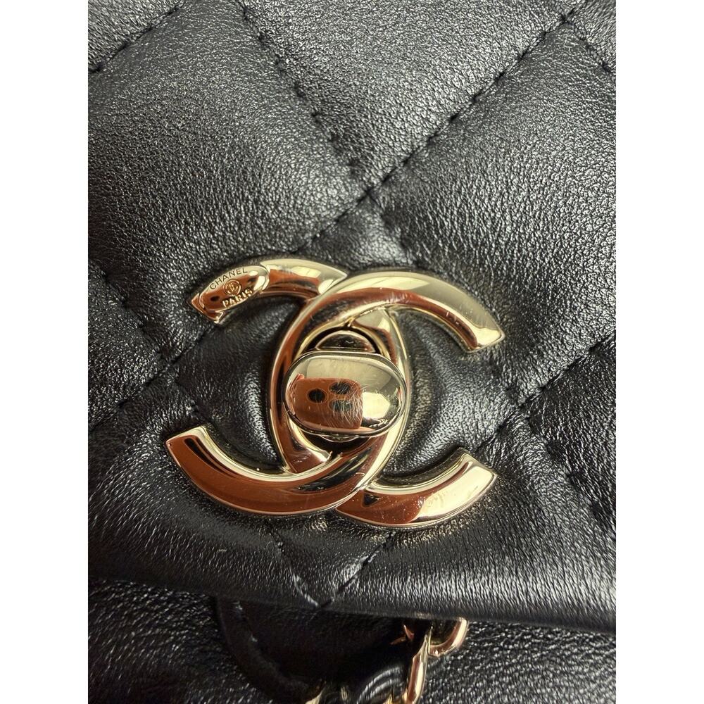 Chanel Large Duma Backpack in Black Quilted Lambskin Leather NFC D7 - Picture 10 of 16